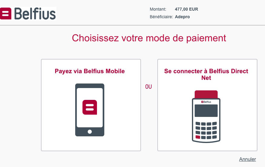 Paiement par Belfius